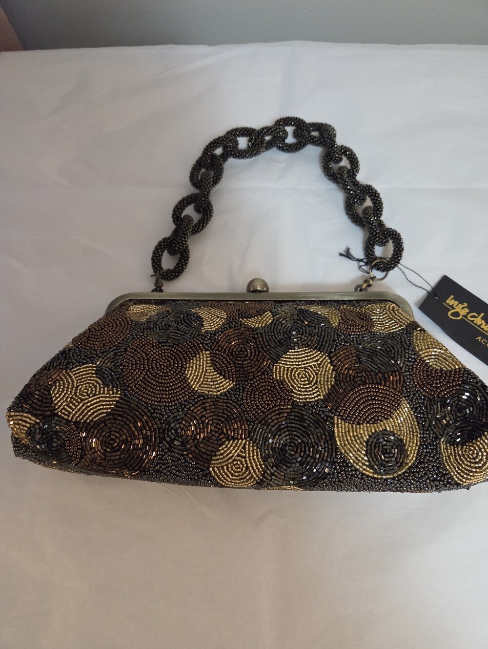 Gold & Bronze Beaded Evening Bag - Picture 2 of 5
